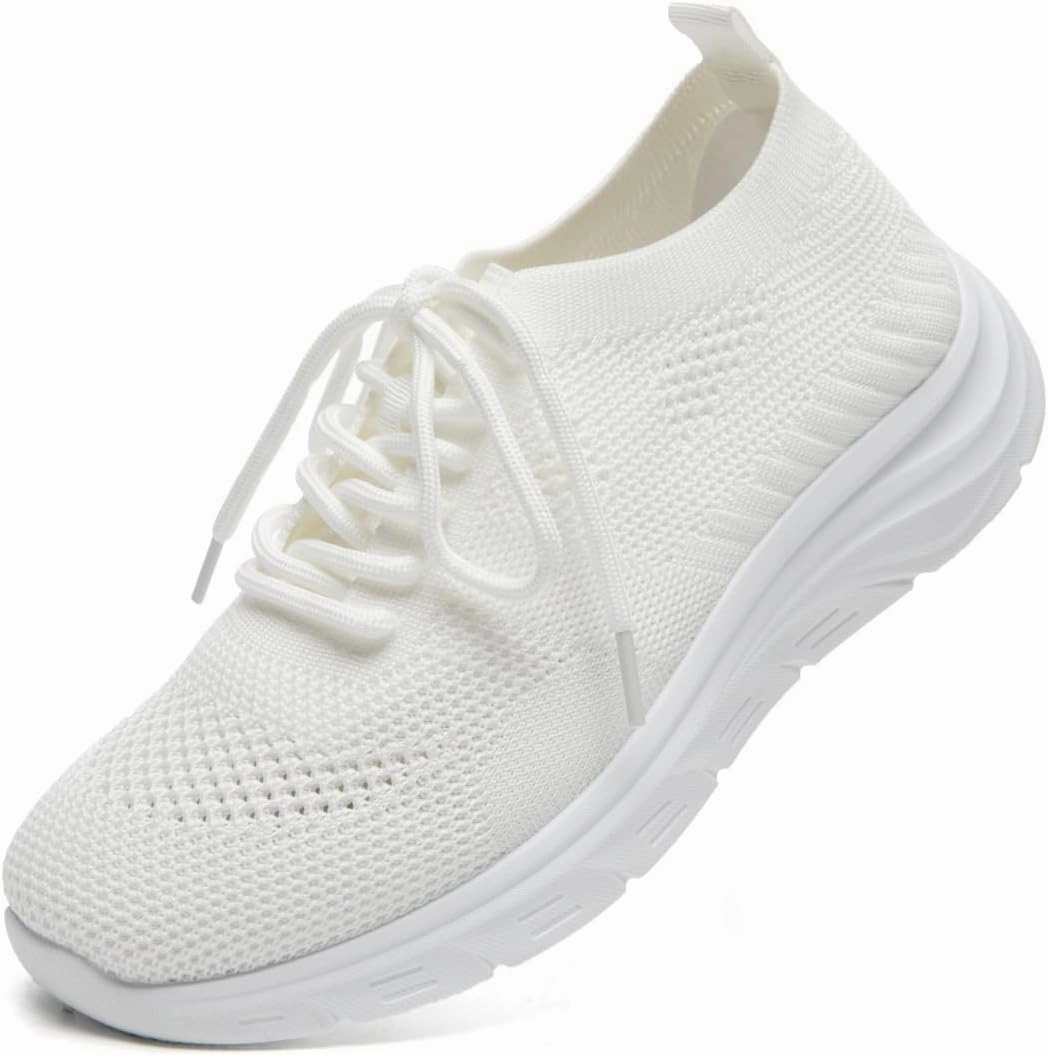 Bernal Women's Walking Shoes Casual Lace Up Lightweight Work Shoes Fashion Breathable Rhinestone Sparkle Sneakers Workout Gym Shoes Adidas Mid Volleyball Shoes