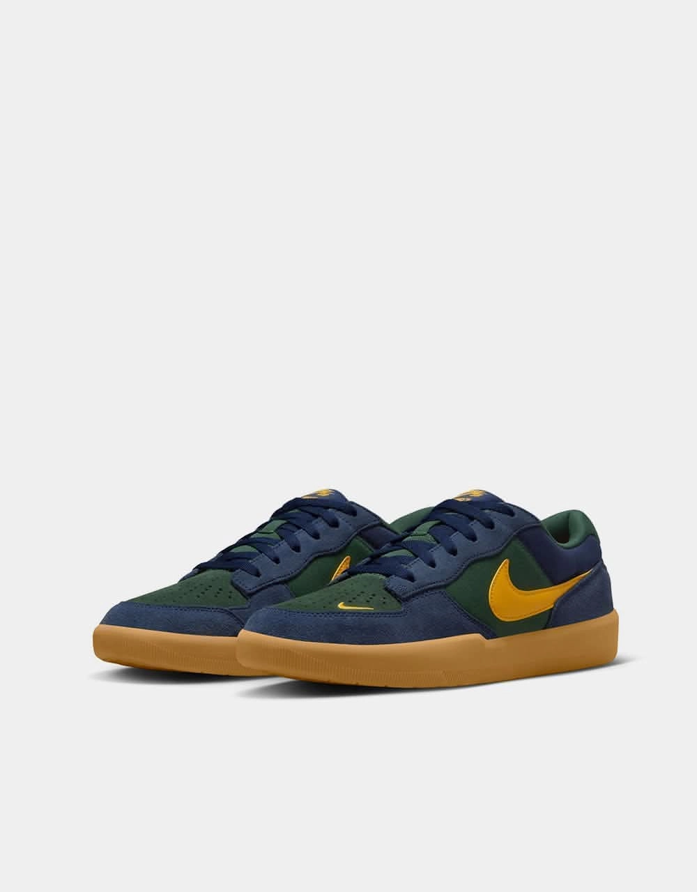 Nike SB Force 58 Skate Shoes - Midnight Navy/Univ Gold-Fir-Gum Lt Brown Nike Presto Shoes