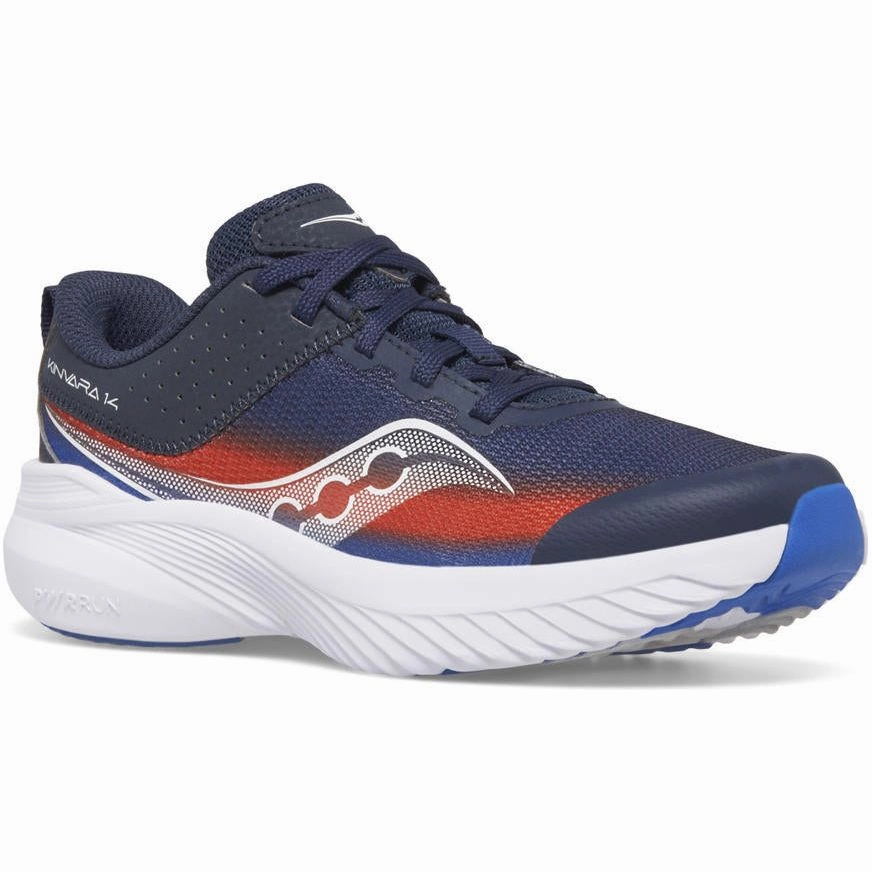 Saucony Kinvara 14 LTT Junior Running Shoes - Navy Recommended Running Shoes For Heavy Runners