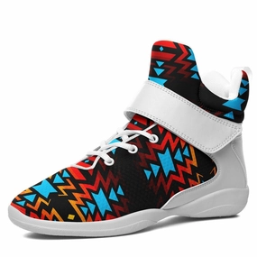 Black Fire and Turquoise Kid's Ipottaa Basketball / Sport High Top Shoes Hexalite Basketball Shoes