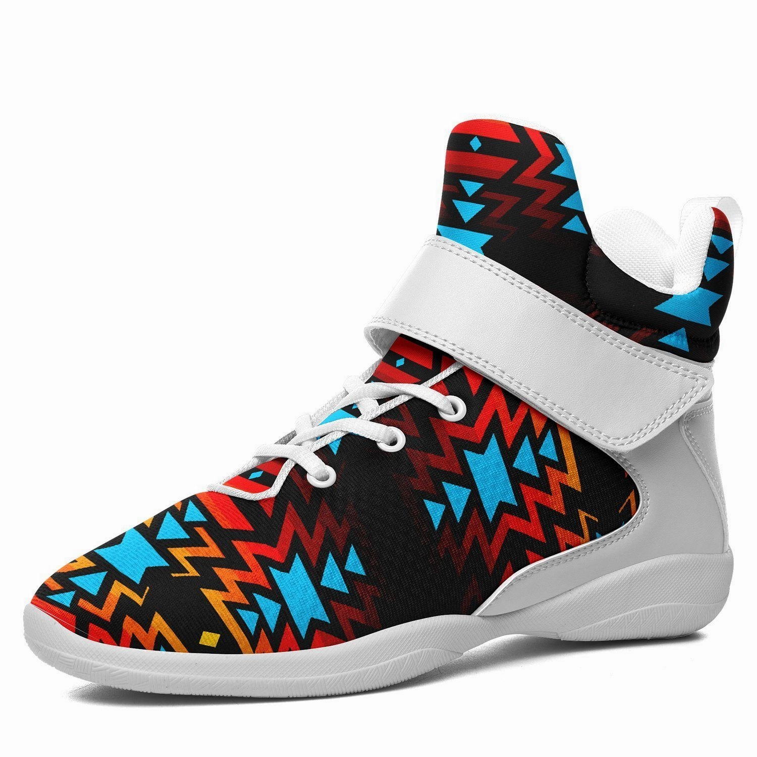 Black Fire and Turquoise Kid's Ipottaa Basketball / Sport High Top Shoes Best Basketball Shoes Now