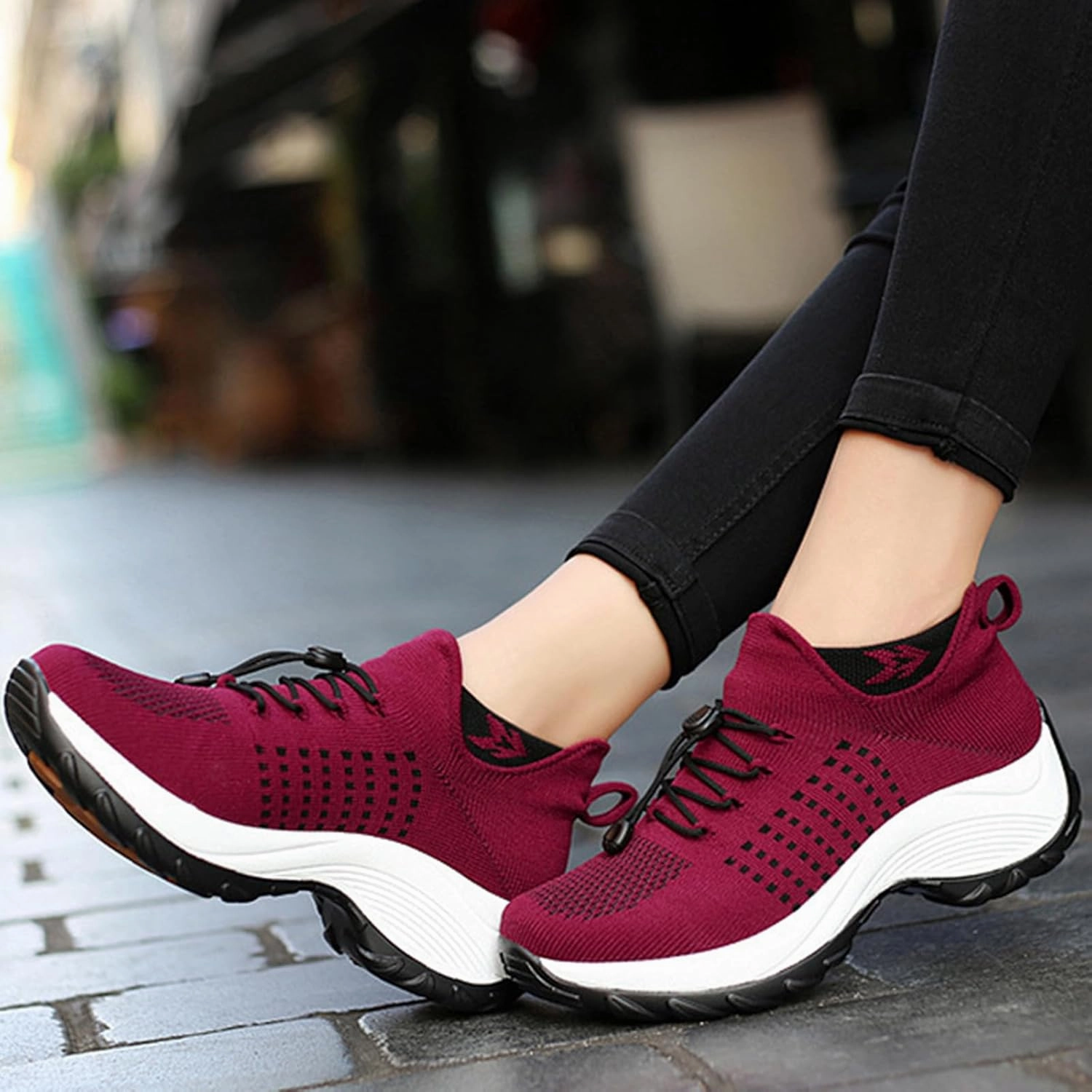 HINDOLA Women's Orthopedic Sock Sneakers Breathable Mesh Nursing Work Comfortable Casual Air Cushion Athletic Running Jogging Shoes H.st.20 Training Shoes