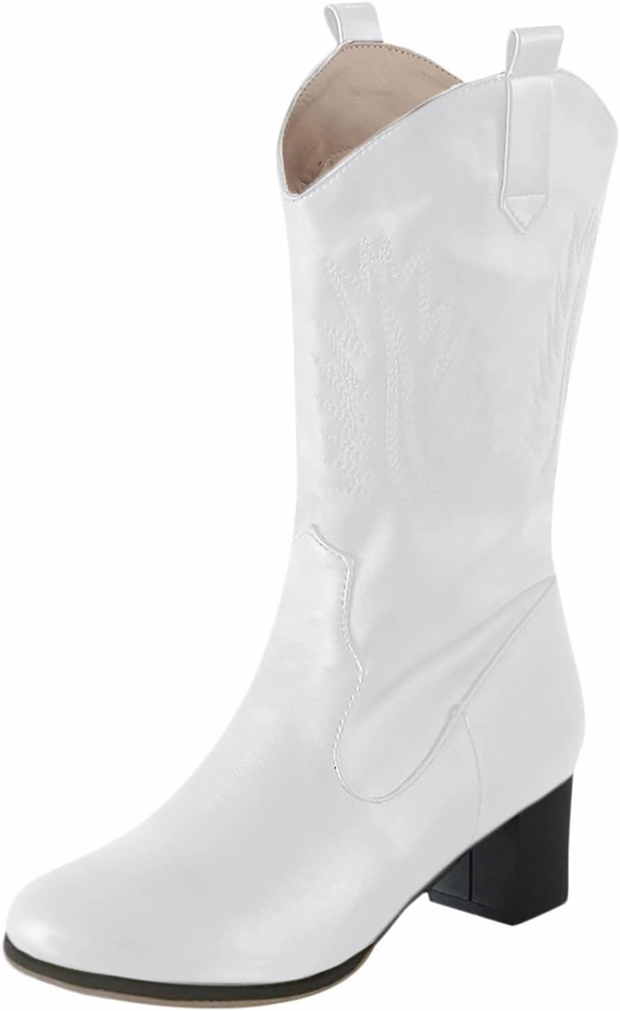 Insulated Waterproof Combat Boots Boots For Women Retro Pointed Cowboys Boots Pull On Chunky Heel Western Mid-Calf Ankle Short Booties