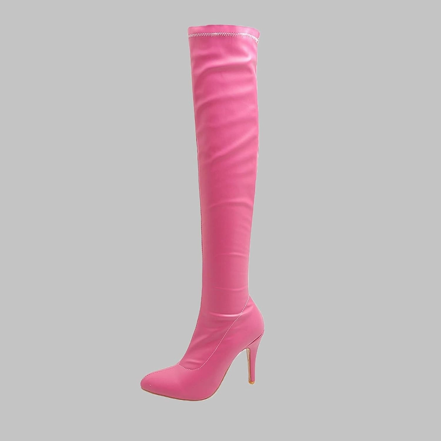 Knee High Pu Boots ZDLJYL Women's Thigh High Boots Over The Knee Boot Shoes Autumn Winter Stretch Pointed Toe Stiletto High-Heeled Sexy Ladies Boots
