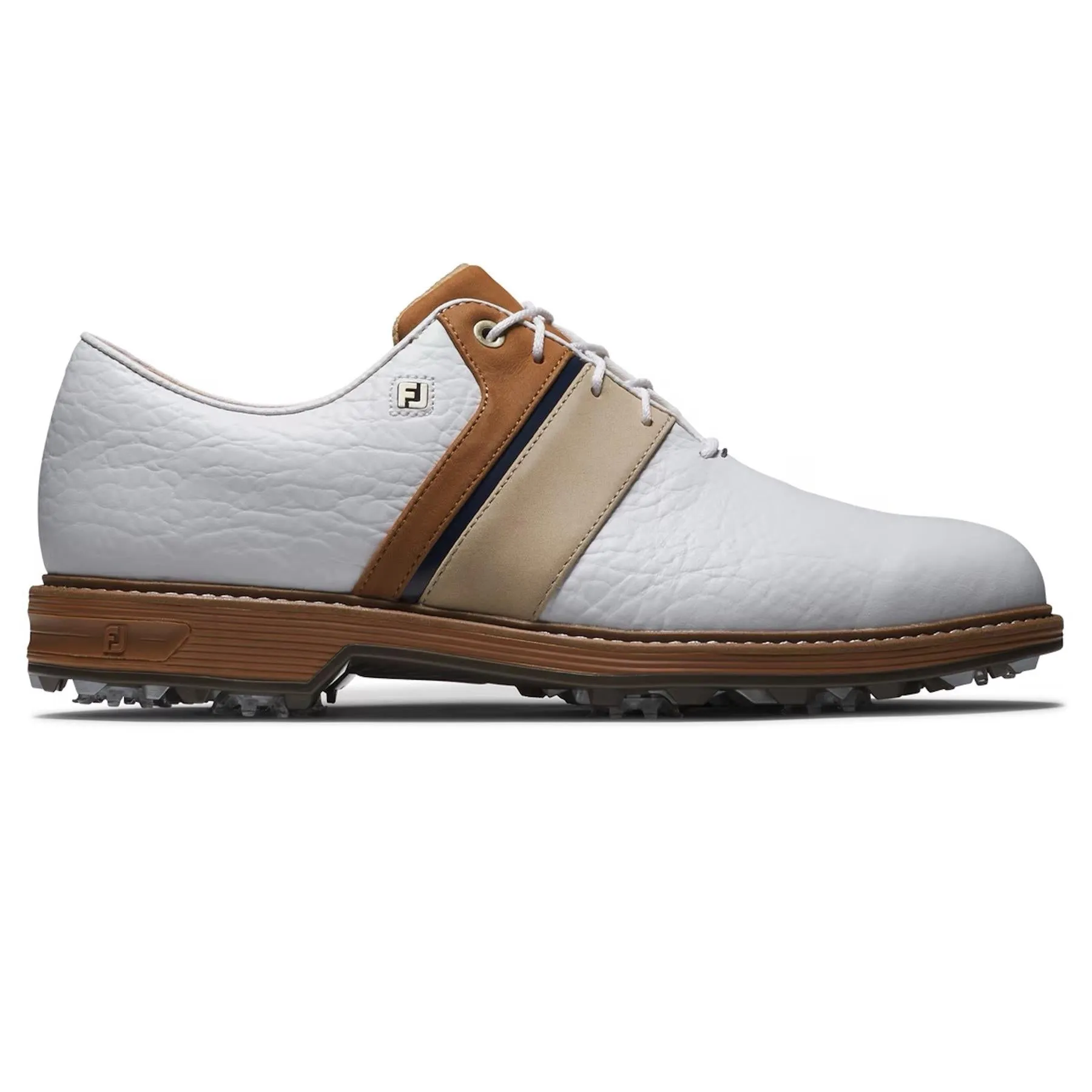 Driving Range Golf Premiere Series Packard LX Golf Shoes White/Blue/Brown