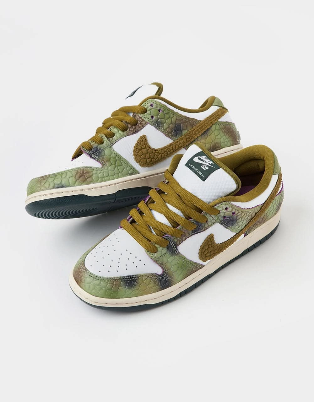 Nike Shoes Summer Nike SB 'Alexis Chameleon' Dunk Low Pro QS Skate Shoes - Oil Green/Desert Moss-White