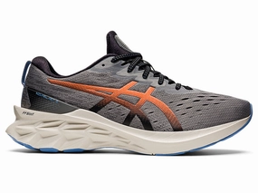 Men's Asics Novablast 2, Clay Grey/Shocking Orange, 11.5 D Medium Asics Shoes Kayano 25