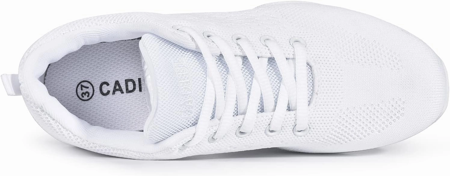 Leather Trainer Shoes CADIDL Cheer Shoes Women White Cheerleading Dance Shoes