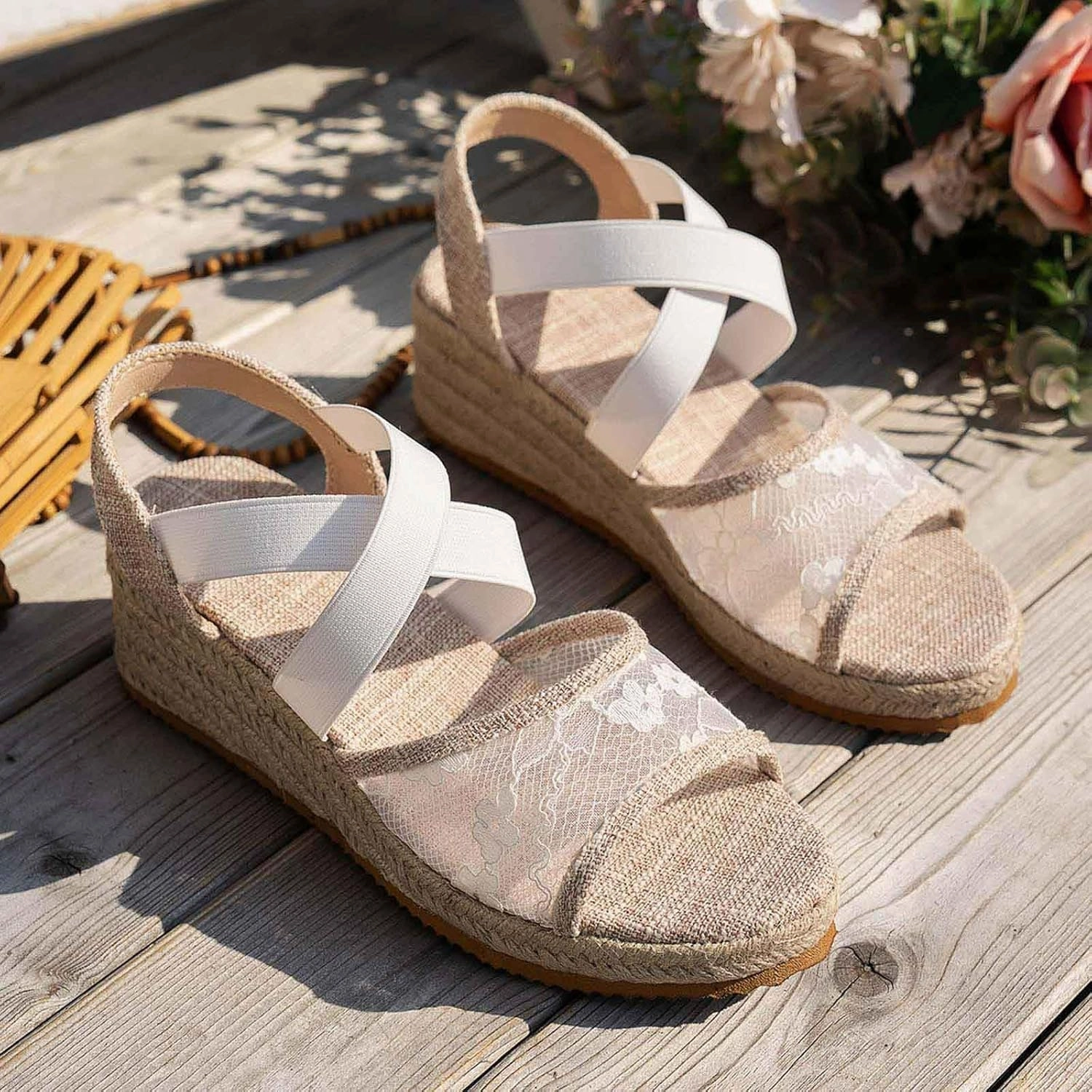 Flip Flop Flip Platform Sandals Women Open Toe Espadrille Fashion Wedge Sandals Comfortable Ankle Strap Casual Women Shoes Dressy