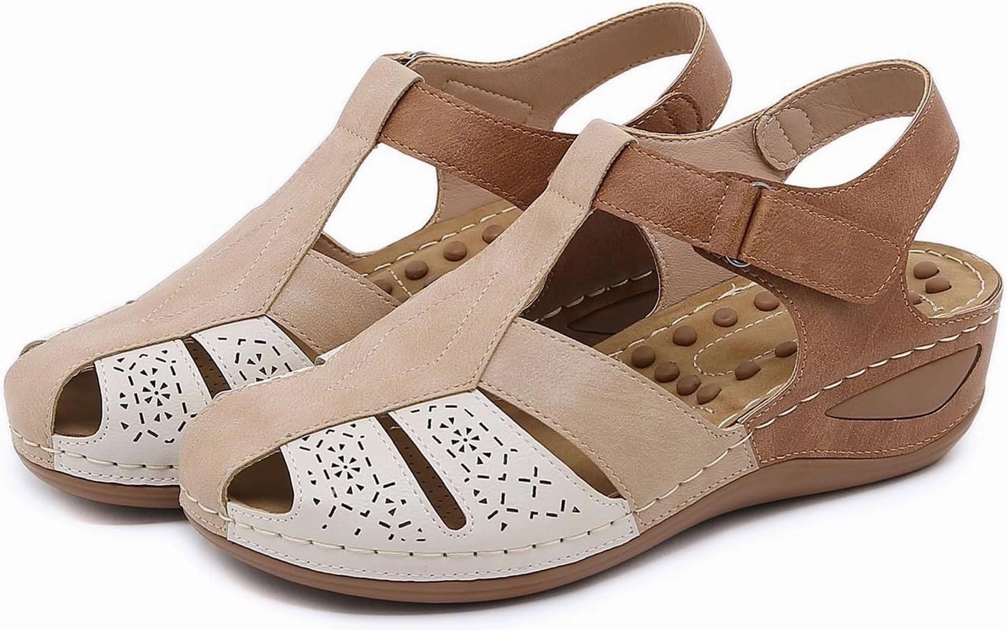 Women's Causal Closed Toe Wedges Sandals Summer Comfortable Ankle Strap Beach Dressy Sandal Water Slides Women Ace Volleyball Shoes