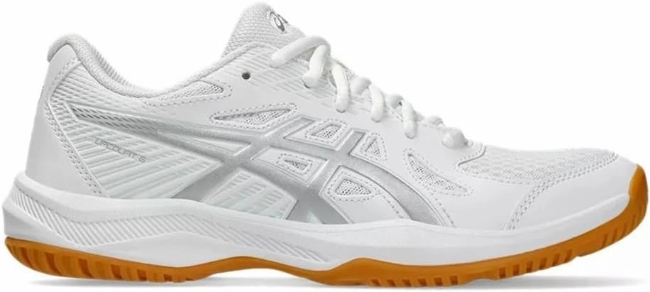 Asics UPCOURT 6 womens Sneaker, White/Pure Silver, 5.5 US Best Badminton Shoes 2023