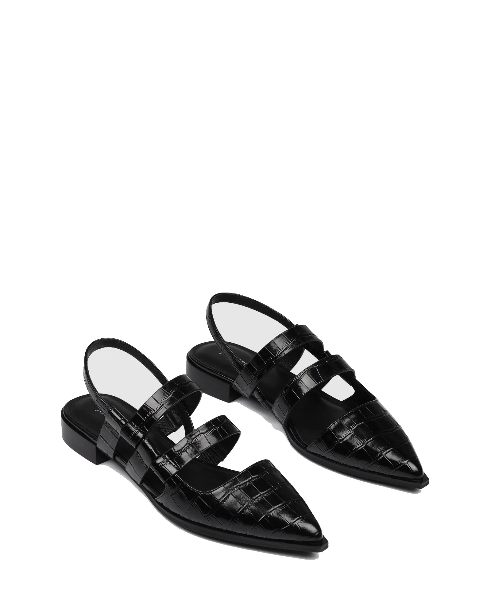 Short Sorel Snow Boots Charlotte Black Crocodile Print Pointy Flats for Women