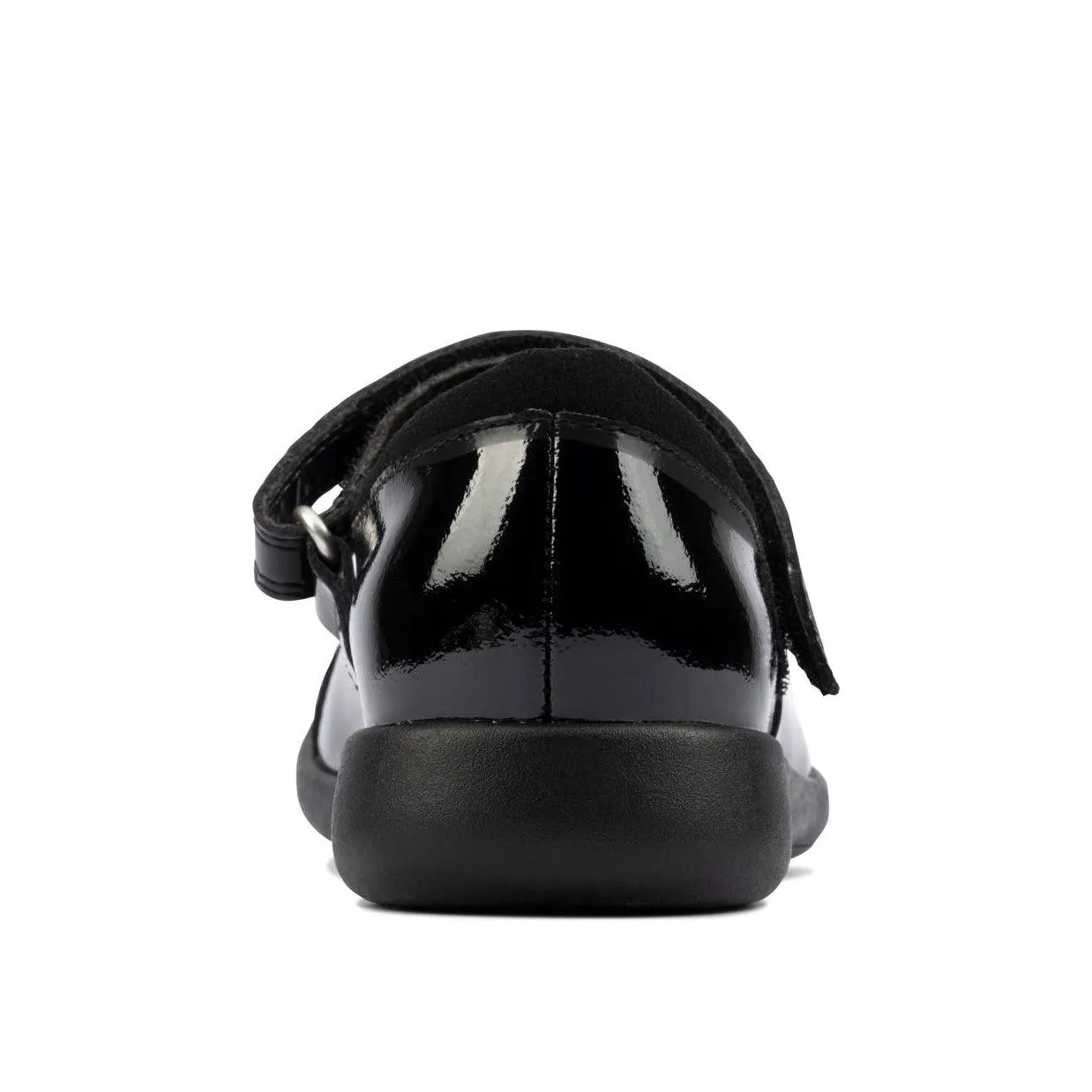 Clarks Girls School Shoe Etch Beam K Black Patent