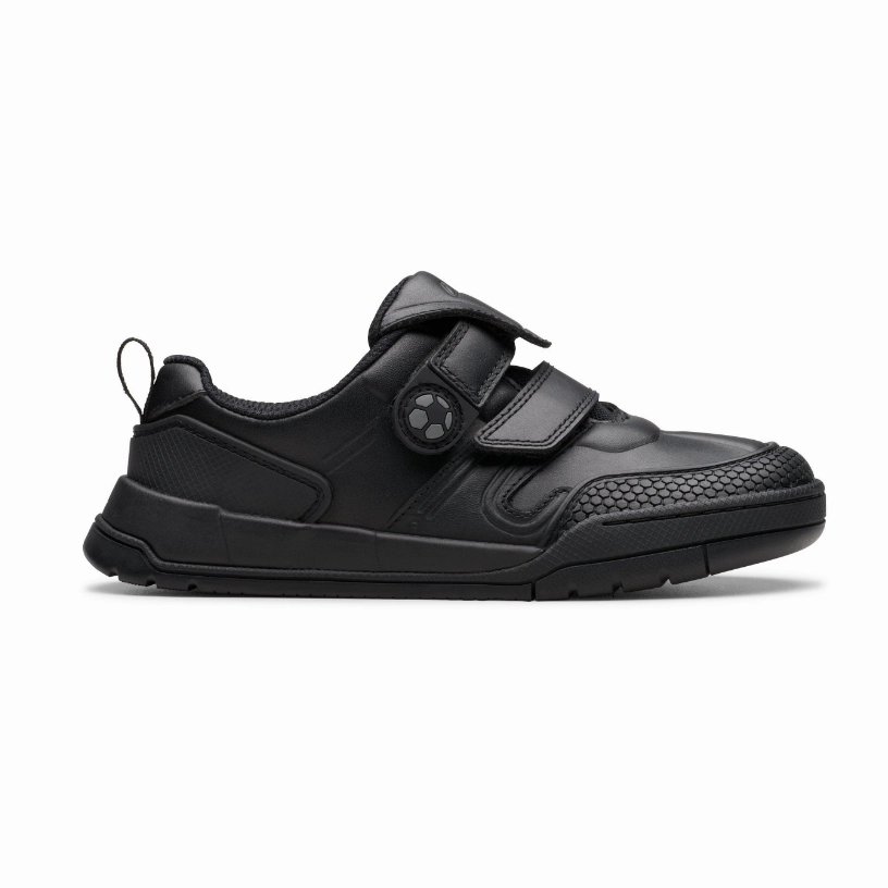 Running Shoes Ultra Clarks Boy School Shoe Laser Track Black Leather