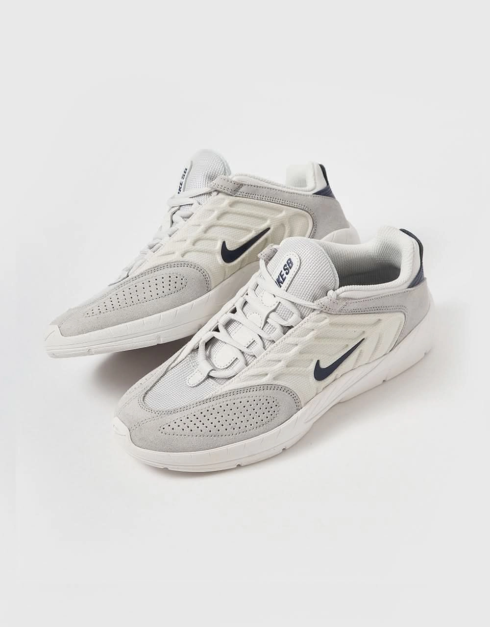 Nike SB Vertebrae Skate Shoes - Platinum Tint/Midnight Navy-Wolf Grey Mismatched Nike Shoes
