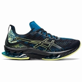 Men's Asics Gel-Kinsei Blast, Black/Glow Yellow, 14 D Medium Discount Asics Shoes