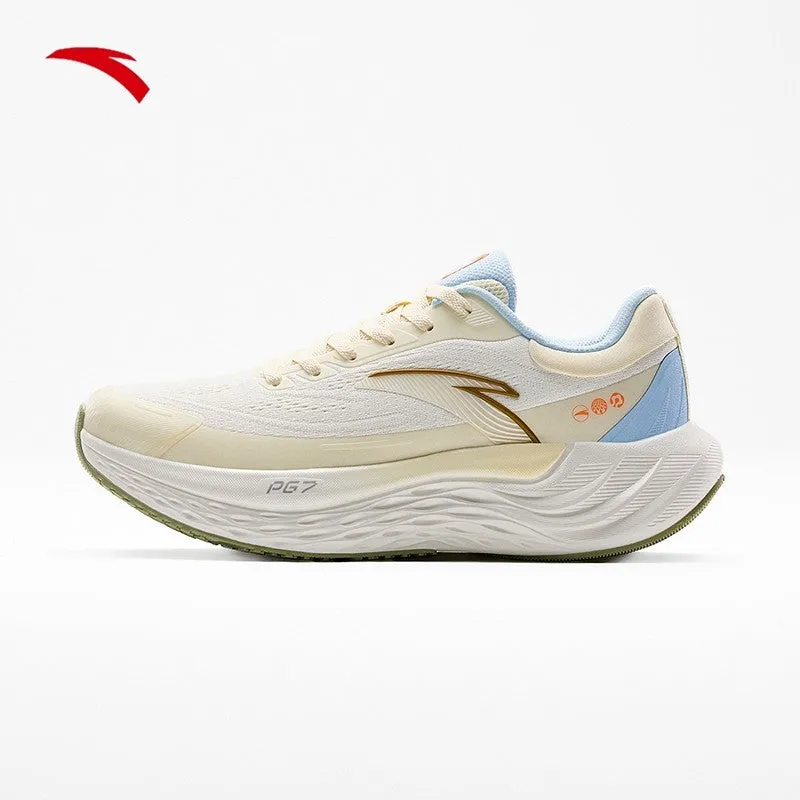 Best Snow Boots Chicago ANTA Women PG7 Running Shoes 1224E5546-3 -Light Off White /Ivory White/Blue (Kasut Larian/Kasut Joging Perempuan)