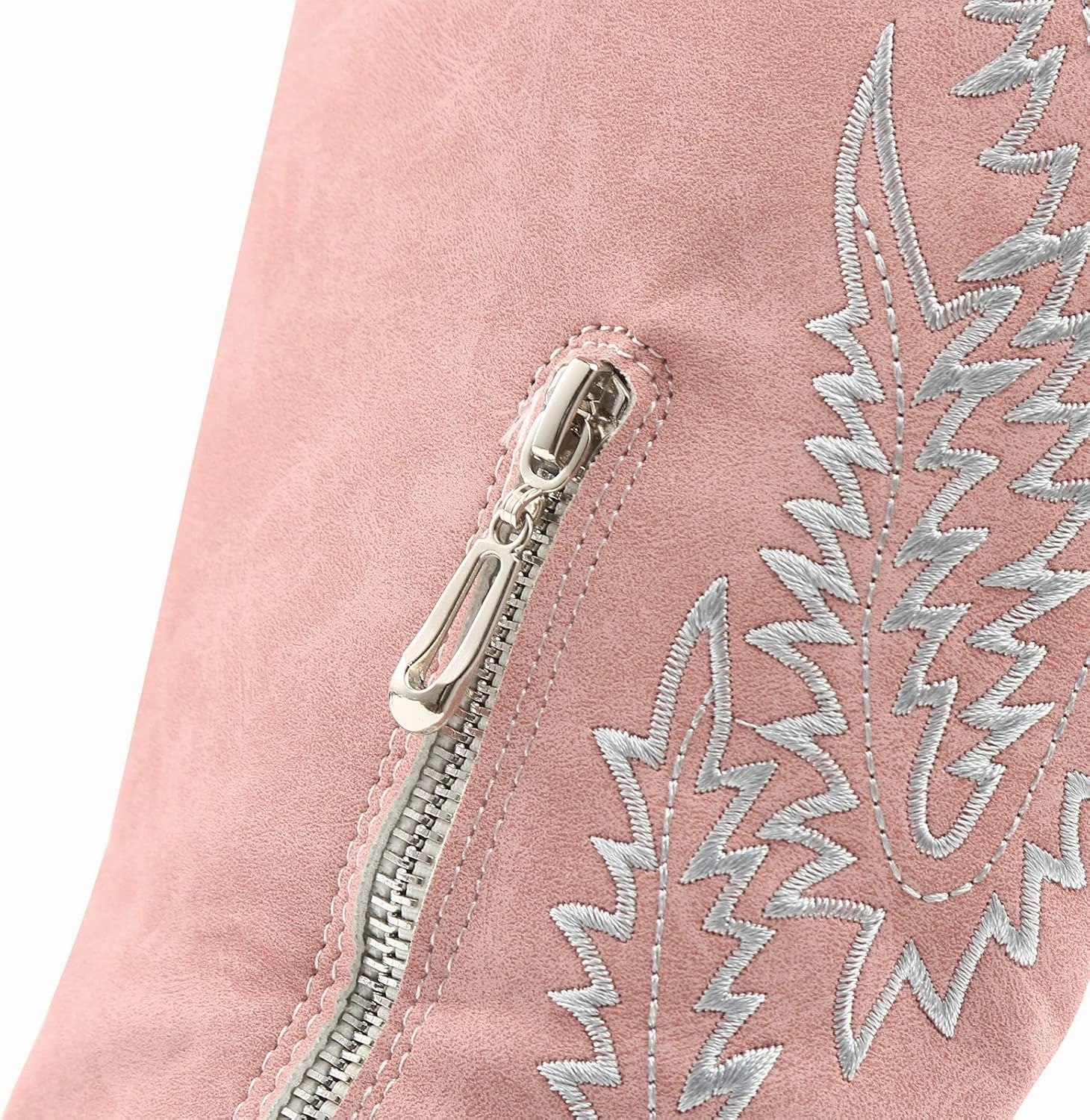 Combat Boots Womens Retro Pointed Cowboys Boots Side Zipper Chunky Heel Western Mid-Calf Knee High Boots Winter Combat Boot