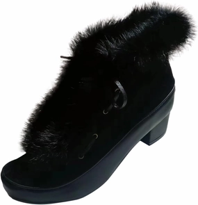 Combat Boots Womens Women's Winter Warm Plus Cotton Thickened Furry Snow Boots Chunky Heels Elegant Short Booties Women's Ionie Lace-up Lug Sole Combat Boots