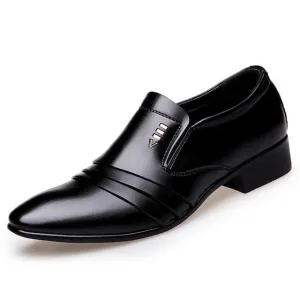 Luxury Brand PU Leather Fashion Men Business Dress Loafers Pointy Black Shoes Oxford Breathable Formal Wedding Shoes The Best Shoes For Walking