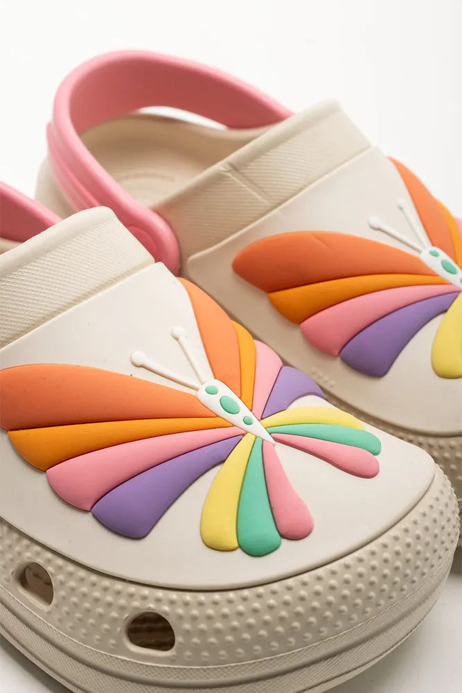 Bear Trap Clogs Butterfly Clogs White