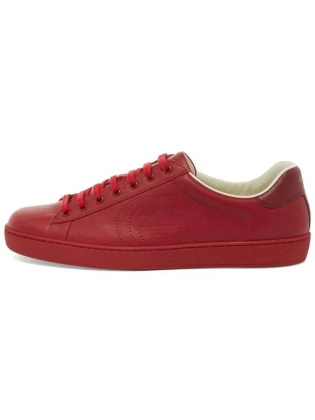 Best Winter Gucci Ace Interlocking G Low Top Sneakers Hibiscus Red