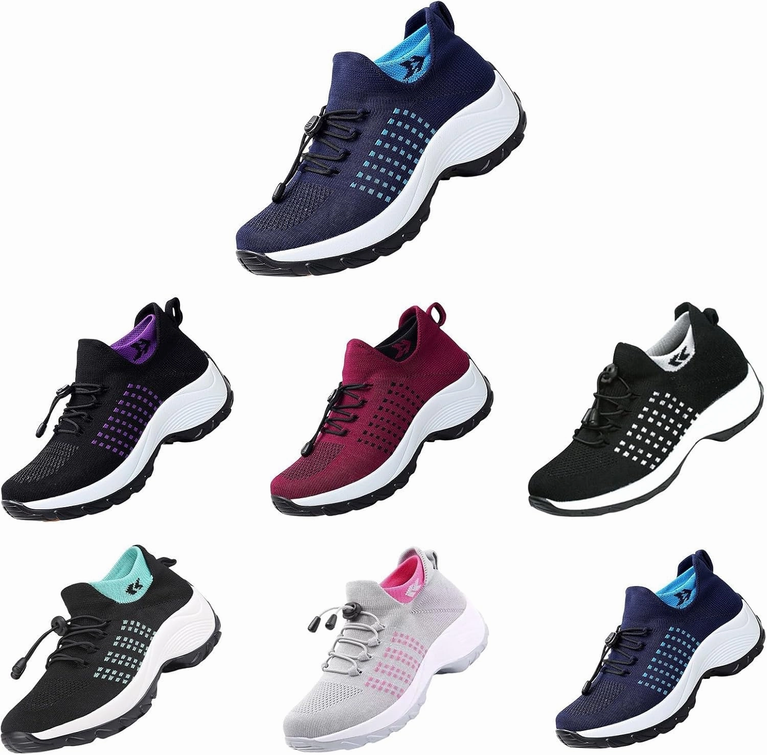 Comfort Wear Orthowear Shoes for Women,Orthopedic Walking Sock Sneakers Breathable Comfortable Plantar Fasciitis Mesh Non Slip-On Air Cushion Running Sneakers Comfort Athletic Shoe Long Dress With Tennis Shoes