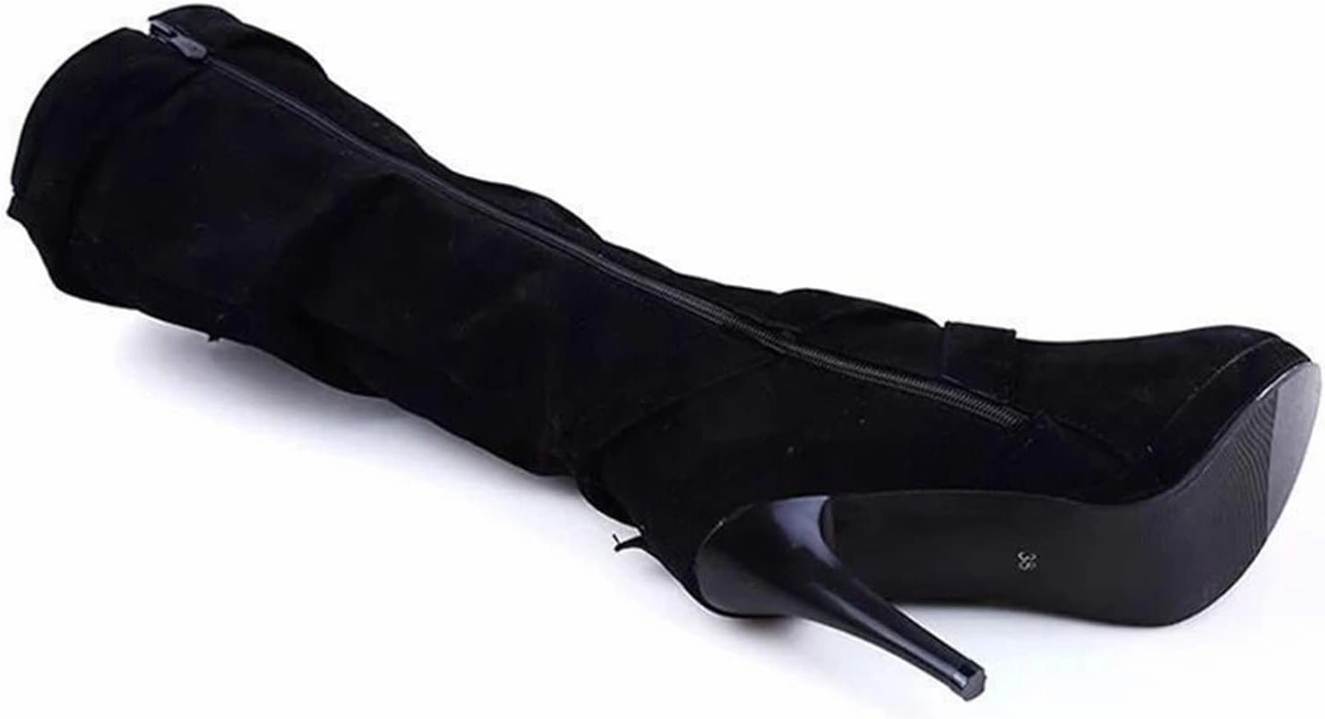 Harrington Knee High Riding Boot wodceeke Women's Stiletto High Heel Suede Boots Knee High Platform Sexy Boots Side Zippr Winter Dress Boots