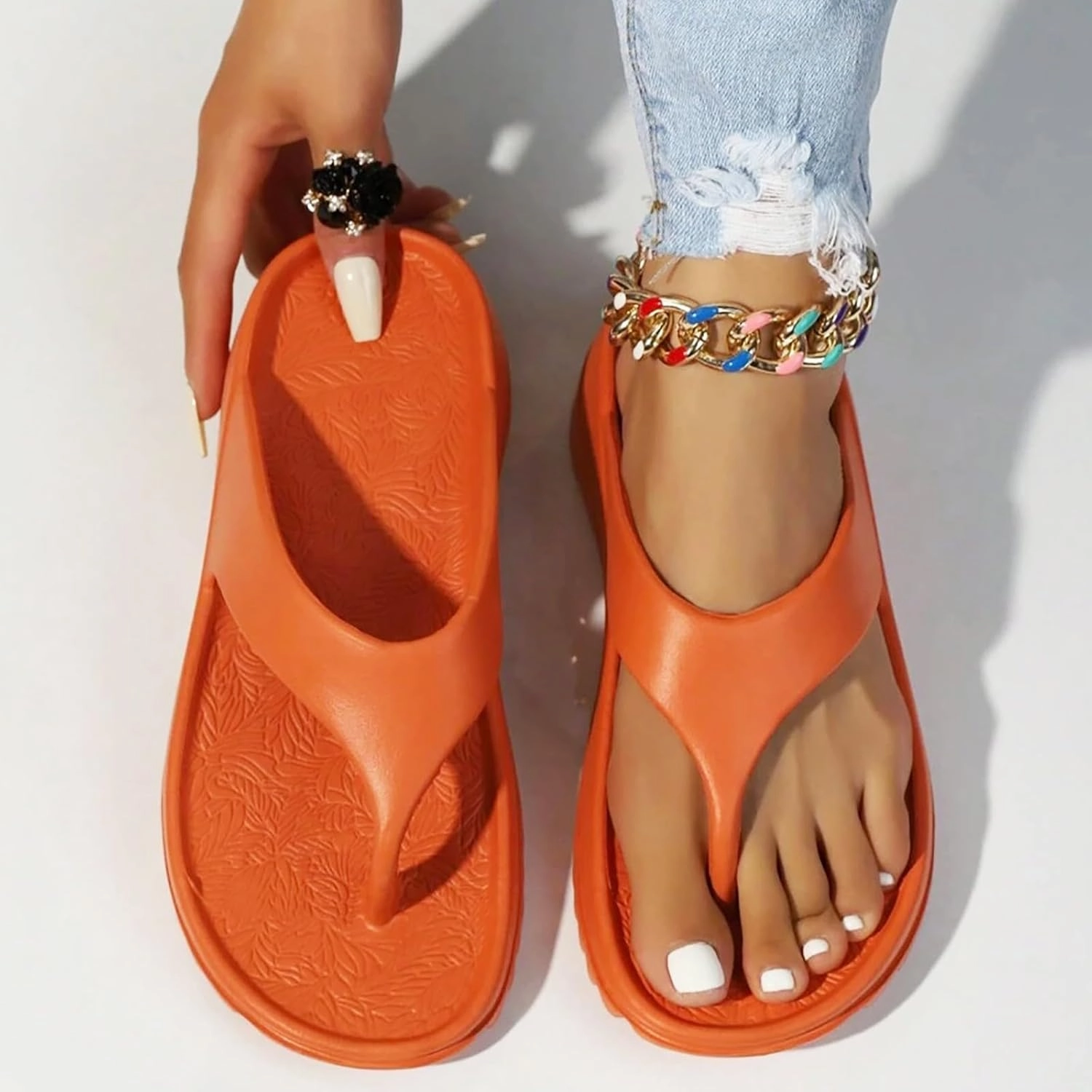 Flip Flops In Store Comfortable Flip Flops for Women Arch Support Open Toe Indoor Outdoor Shoes Vacation Beach Walking Thong Sandals