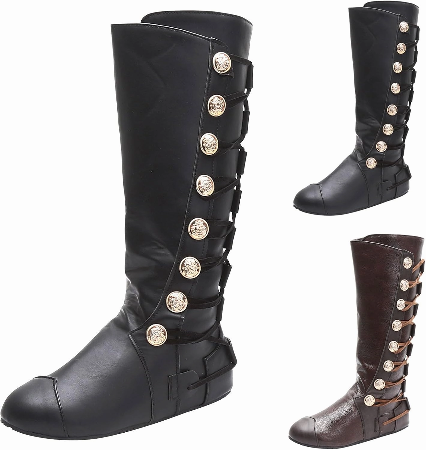 Knee High Boots Combat Boots Womens Fashion Retro Women's Shoes Breathable Chunky High Heels Comfy Side Zipper Boots Victoria Knee High Boot