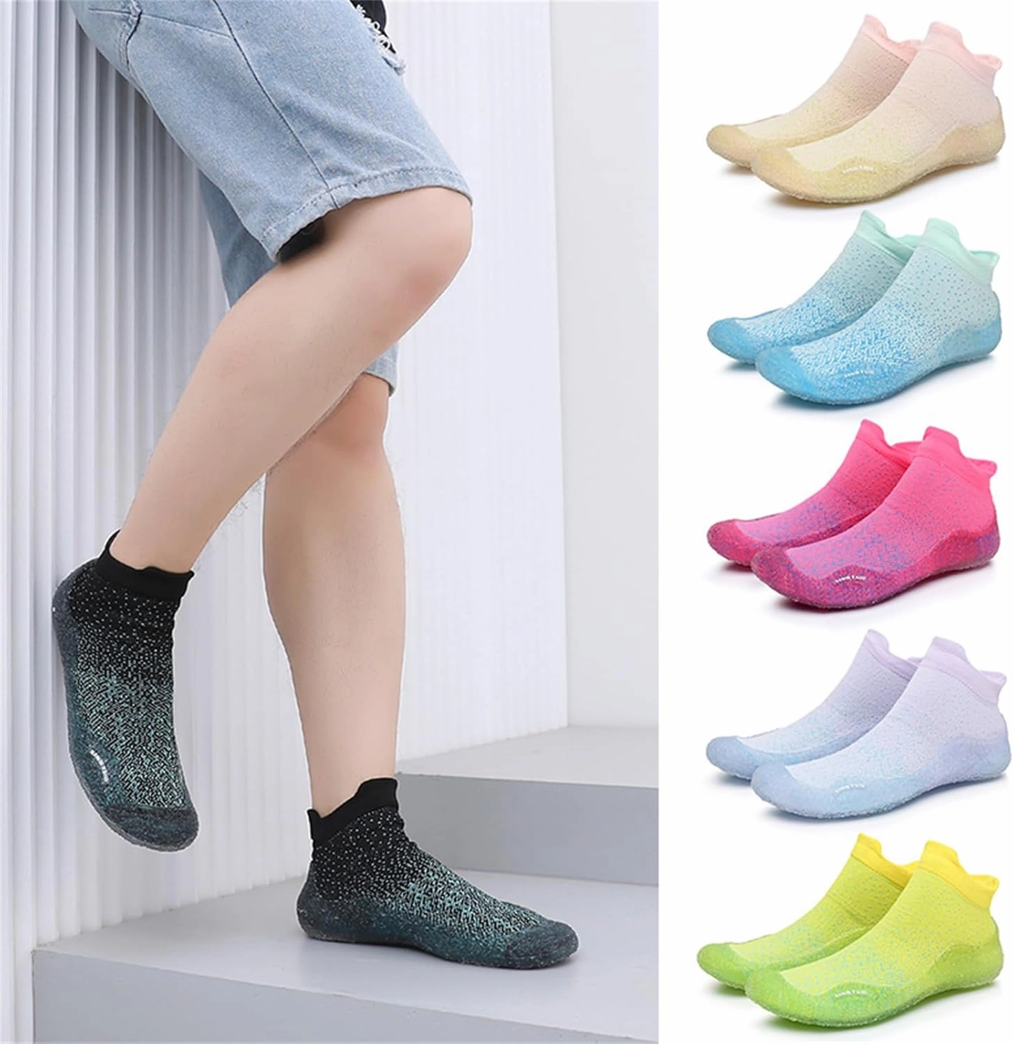 JiuQing Womens Barefoot Sock Shoes Beach Water Shoes Breathable Non-Slip Portable Indoor Fitness Yoga Socks Nike Flyknit Training Shoes