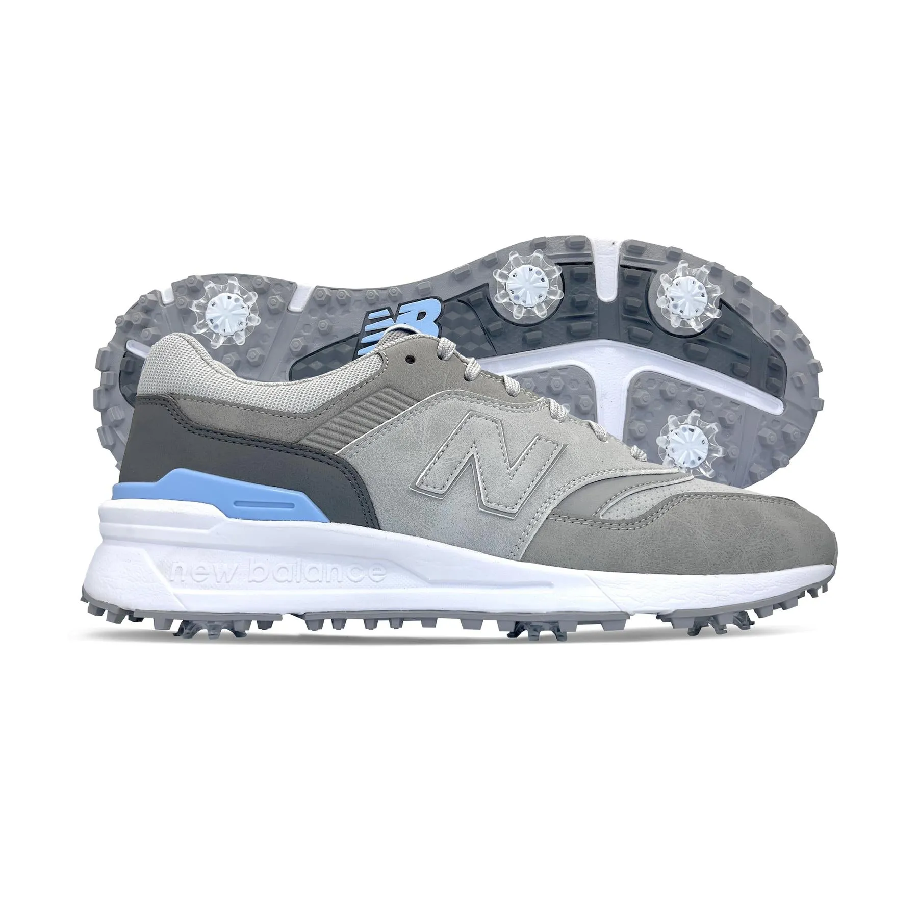 997 Waterproof Spiked Golf Shoes Gray/Blue G.112 Golf Shoe Golf