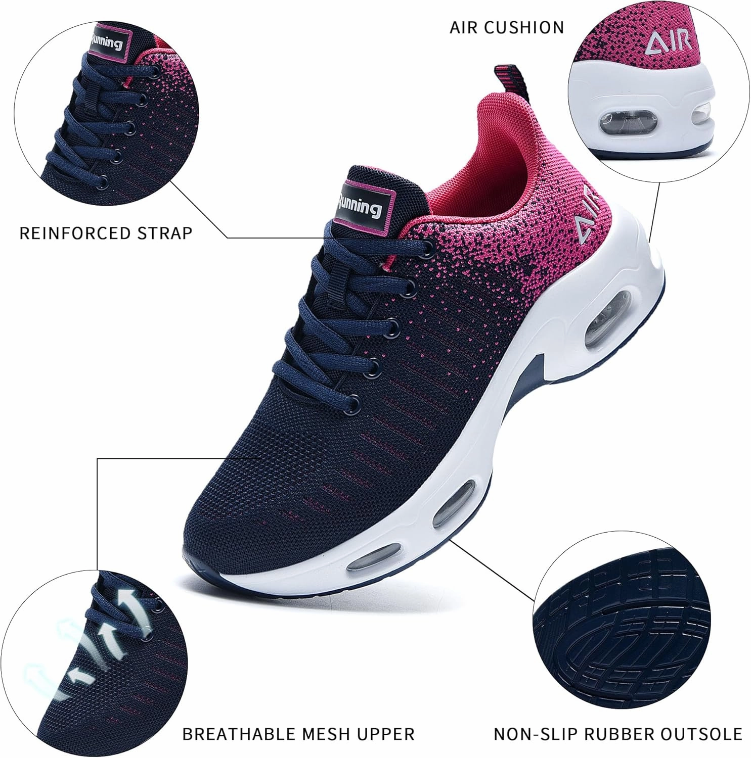 AUPERF Womens Tennis Shoes Athletic Running Walking Shoe Lightweight Fashion Sneakers for Workout Gym Sports Jogging Size 5.5-11 Badminton Shoes Canada