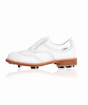 Clearance Spikeless Golf Giclee Unisex Classy Premium Leather Golf Shoes - White