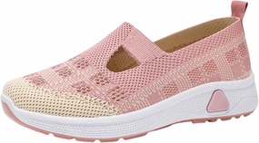 Womens Woven Orthopedic Walking with Arch Support Shoes Slip-on Basic Sneakers Casual Comfortable Breathable Soft Sole Indoor Outdoor Easy Shoes Diabetic Foam Sneakers Tennis Shoes For Tennis Court