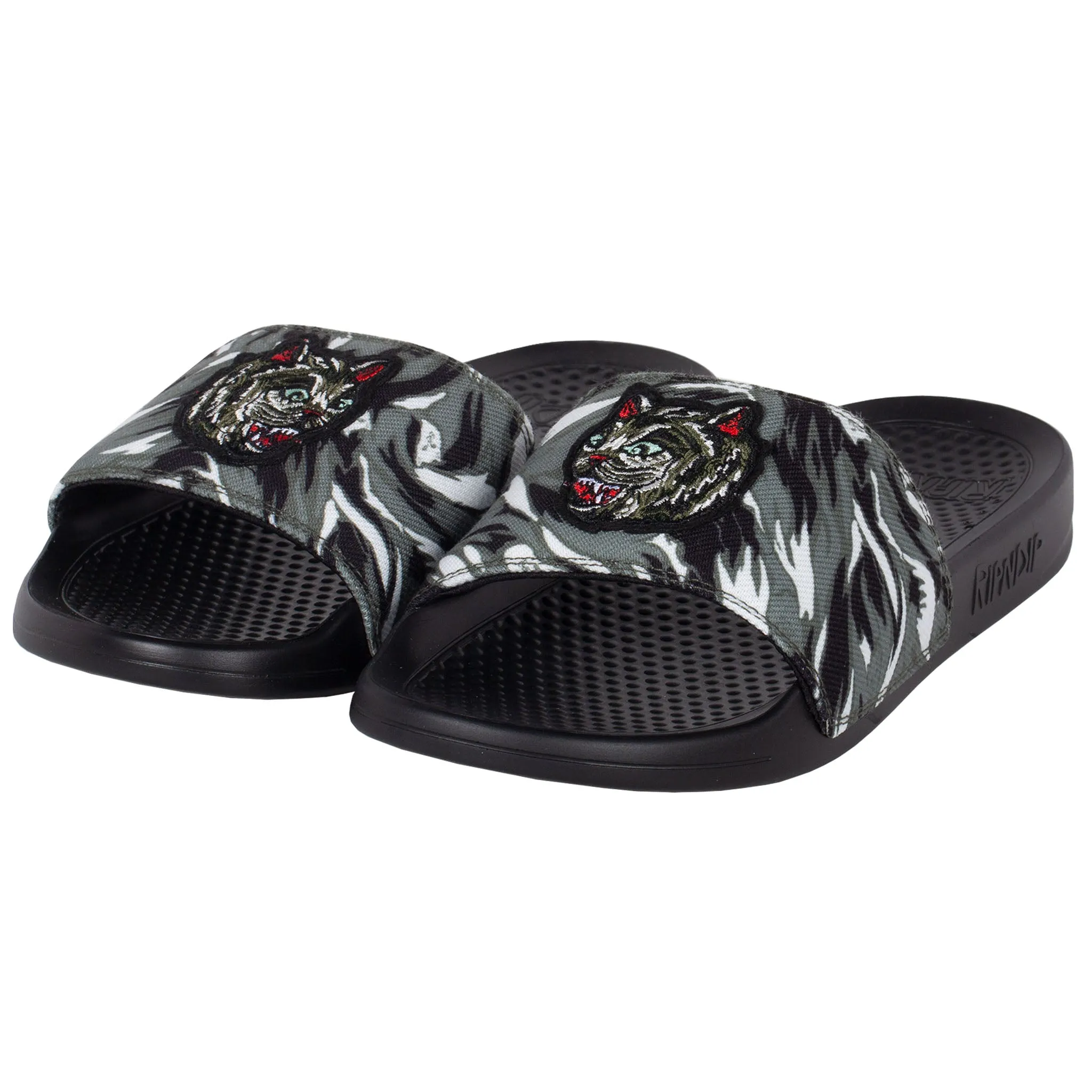 Nerm Tiger Camo Slides (Green Camo) Slippers With A Nut Logo