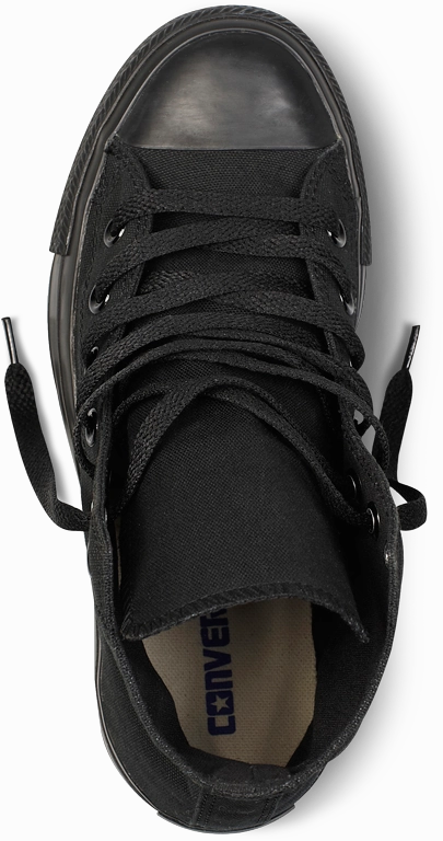 Converse Youth Chuck Taylor All Star Hi Top Black Monochrome Running Shoes For Half Marathon