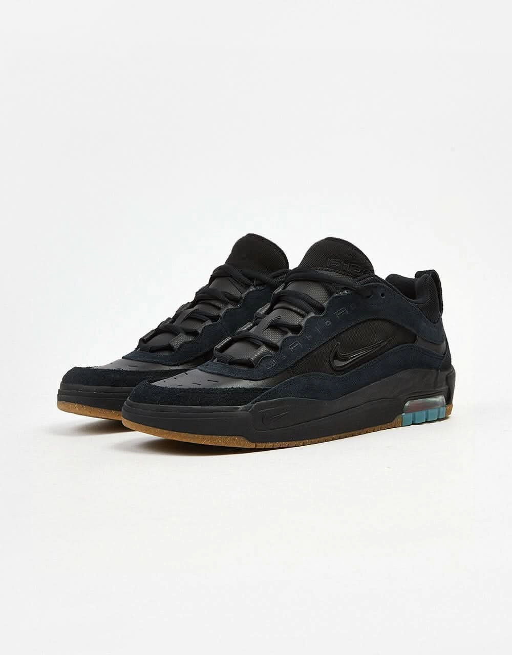 Nike SB Air Max Ishod Skate Shoes - Black/Black-Anthracite-Black-Gum Lt Brown-Univ Blue Nike Kolat Wrestling Shoes
