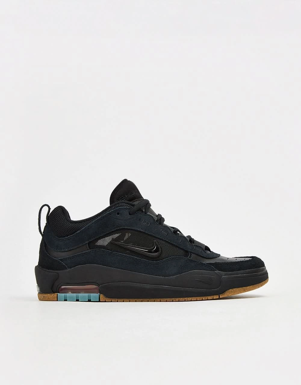 Nike SB Air Max Ishod Skate Shoes - Black/Black-Anthracite-Black-Gum Lt Brown-Univ Blue Nike Shoes Zoom Pegasus