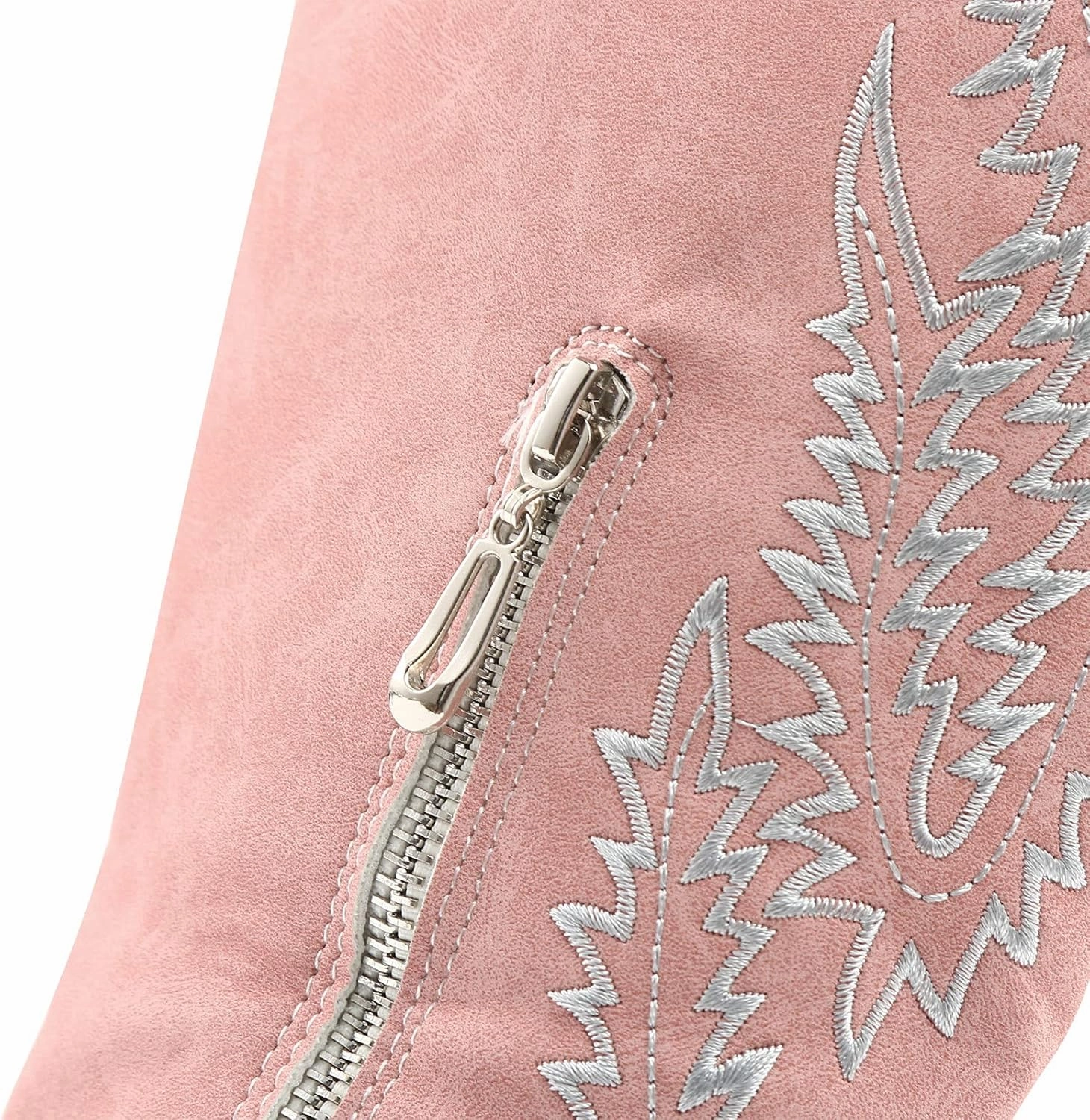 Cap Toe Combat Boots Cowboy Boots For Women Retro Pointed Cowboys Boots Side Zipper Chunky Heel Western Mid-Calf Knee High Boots