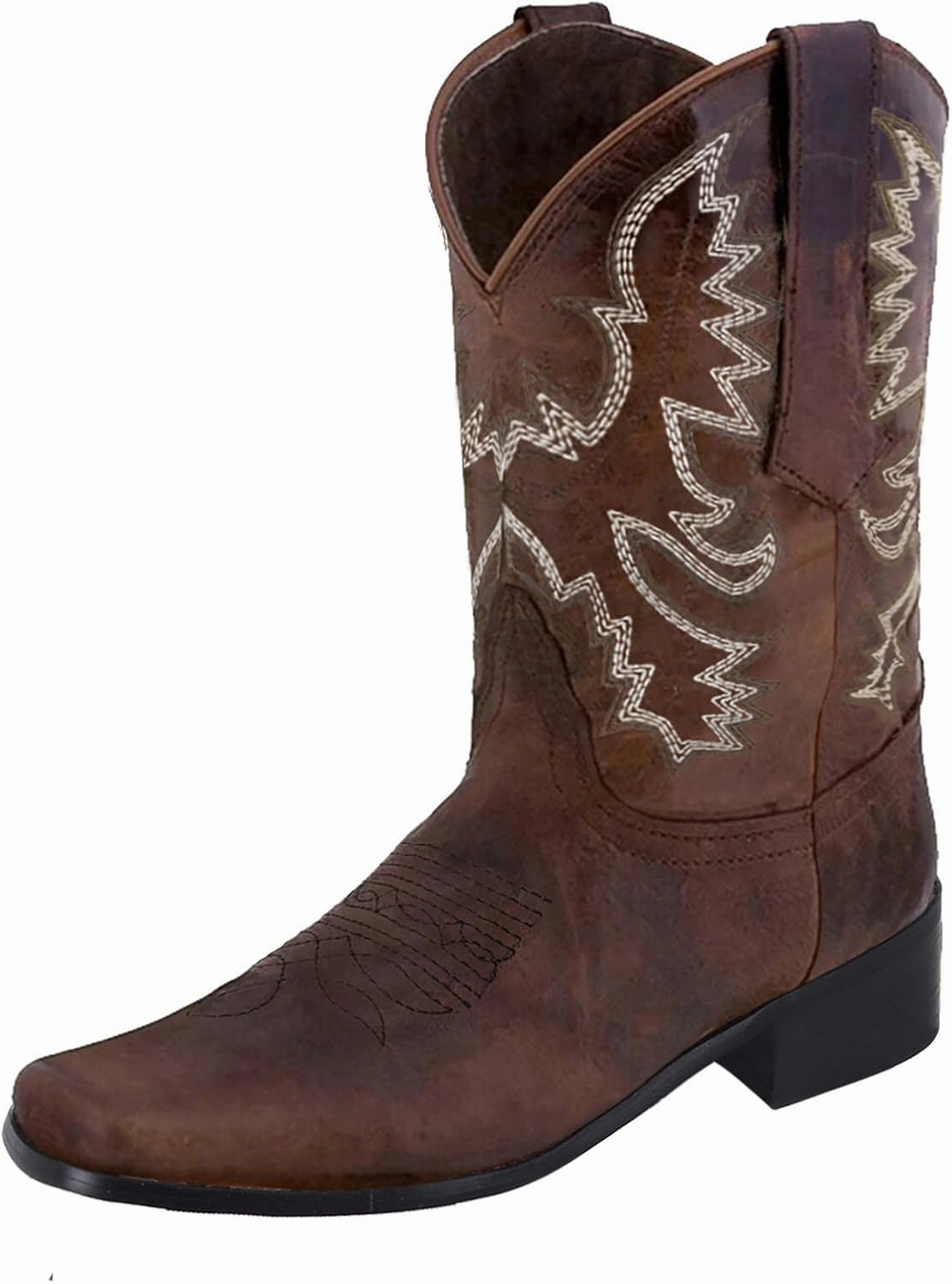 Cowboy Boots For Women Slip-On Western Cowboy Boots Round Toe Low-Heeled Cowgirl Mid-Calf Short Suede Boots Best Vegan Combat Boots