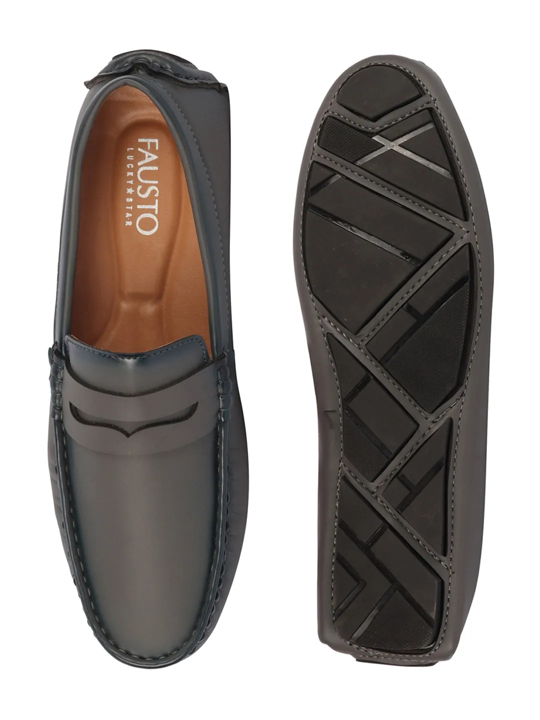 Penny Loafers Styling Men Grey Hand Stitched Comfort Loafer and Moccasin Shoes