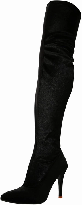 Knee High Chunky Heel Boots Crzidha Thigh High Boots for Women Stiletto High Heel Over The Knee High Boots Skin Friendly Suede Sexy Pointed Toe Casual Club Fashion Winter Fall Long Tall Boots for Ladies