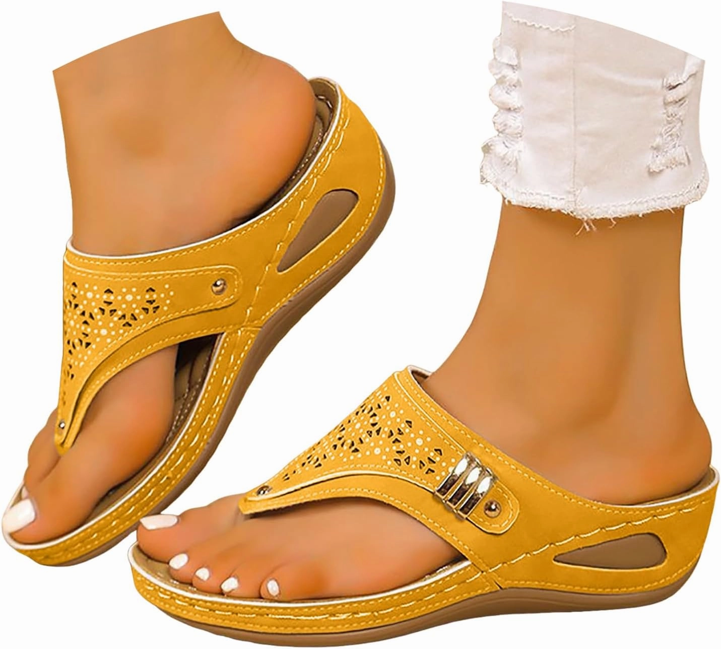 Orthopedic Sandals for Women Dressy Comfortable Arch Support Flip Flops Wedge Sandals Summer Vacation Beach Shoes Flip Flops Made In China