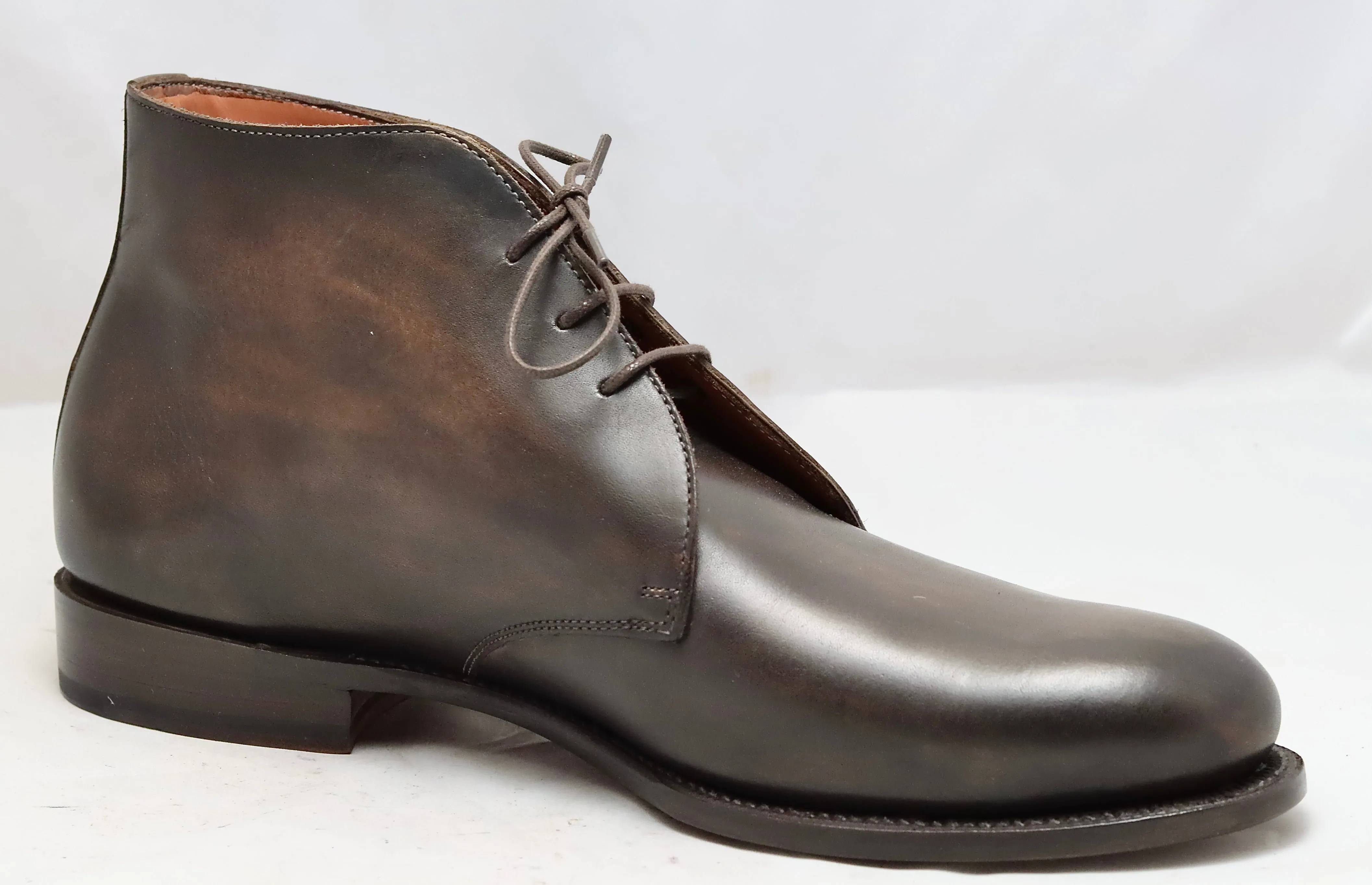 Desert Boot | chocolate |  box calf | wide fit Brown Heel Knee Boots