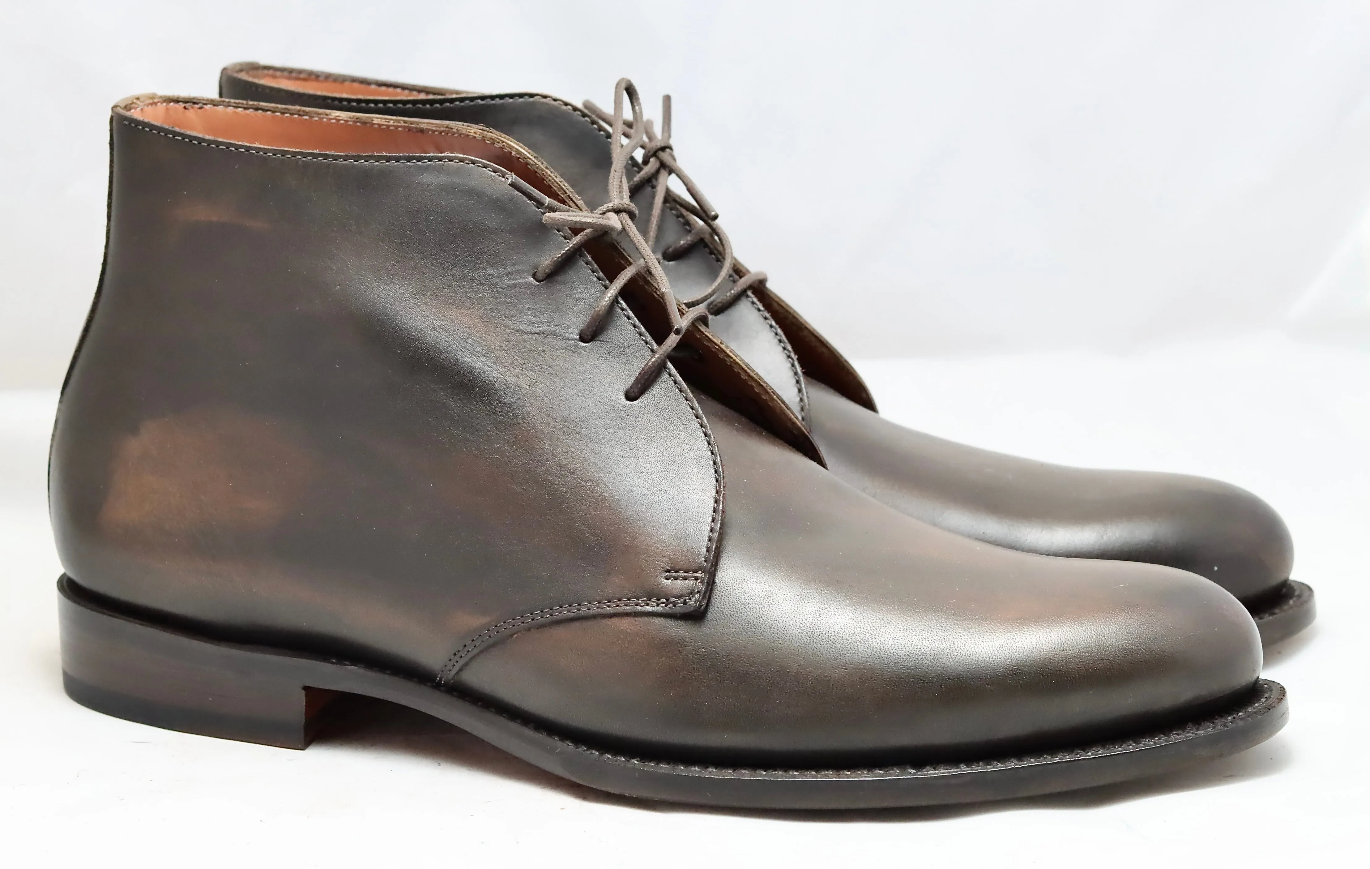 Desert Boot | chocolate |  box calf | wide fit Thigh High Platform Boots