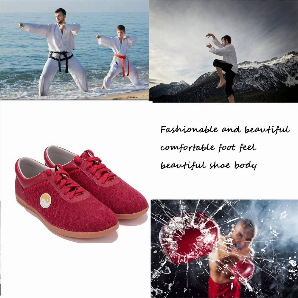 New Badminton Shoes Tai Chi Martial Art Shoes,Suitable for Indoor and Outdoor Martial Arts, Badminton, Parkour, Table Tennis or Casual Street wear,
