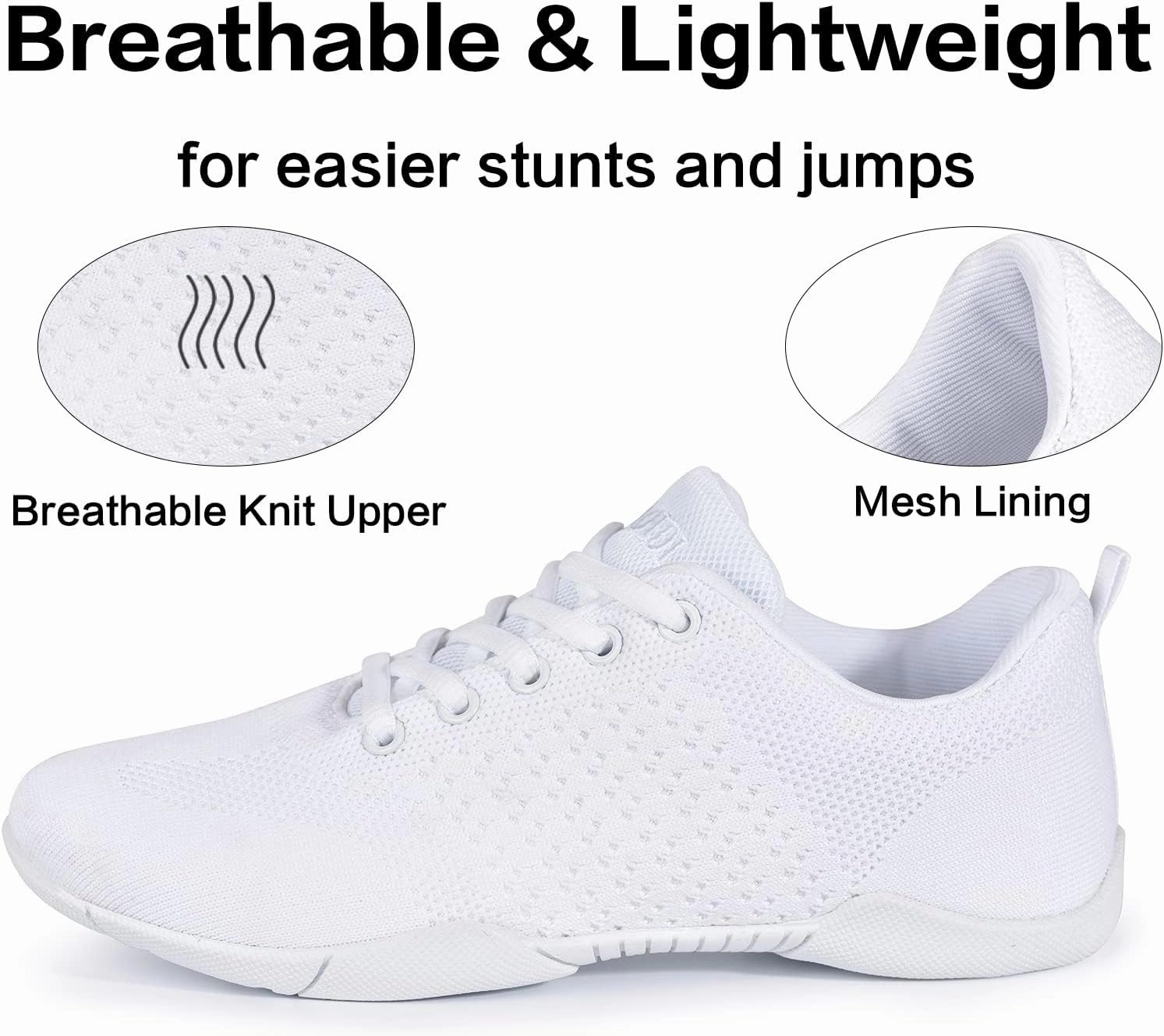 CADIDL Cheer Shoes Women White Cheerleading Dance Shoes Lacoste Training Shoes