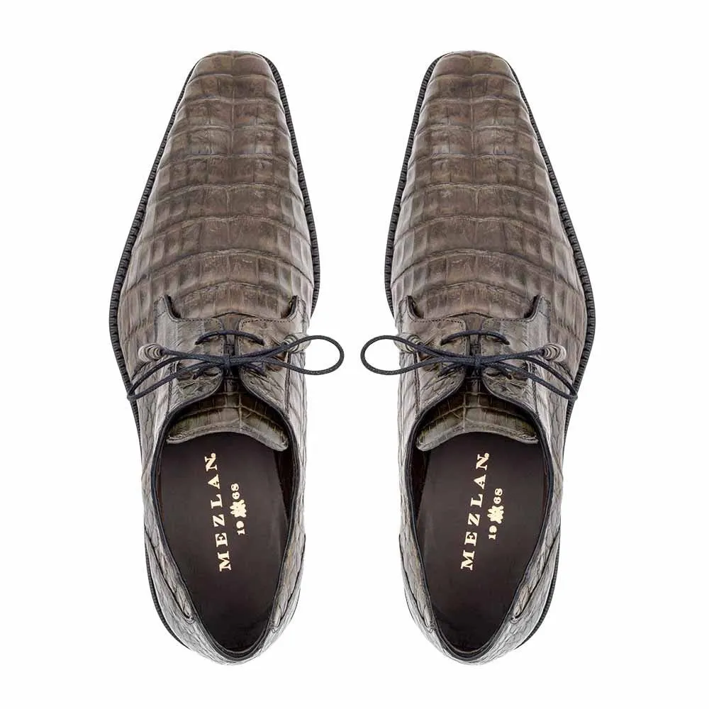 Shoes Mermaid Dress Mezlan of Spain Genuine Crocodile Skin Grey Derby Shoes ANDERSON (USA Men Size)