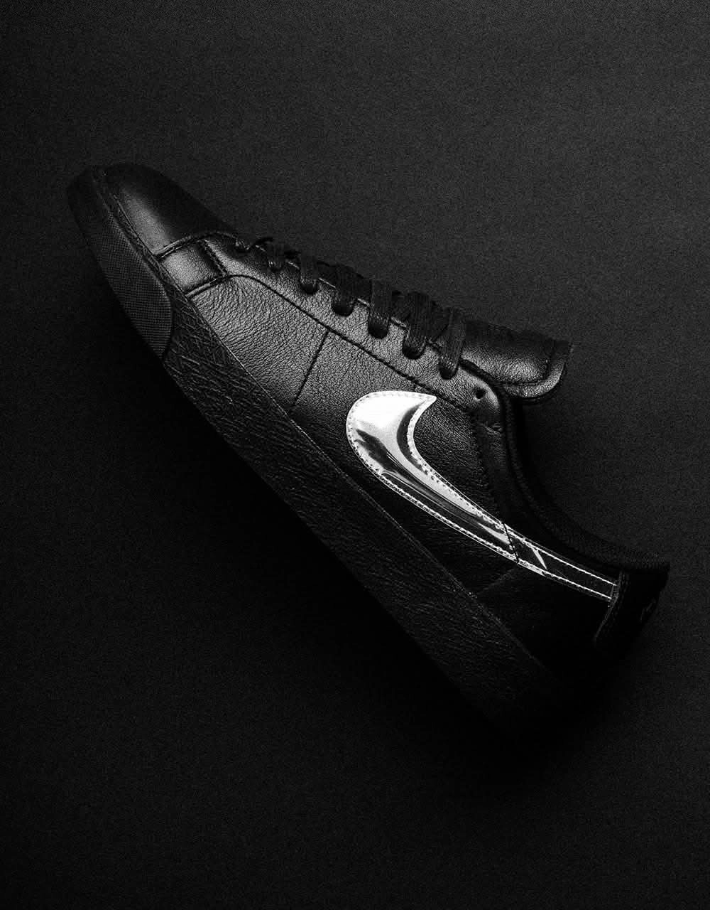 Nike SB 'Dancer' Zoom Blazer Low QS Skate Shoes - Black/Metallic Silver-Black Reflective Shoes Nike